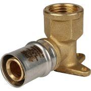 Угольник STOUT настенный с креплением короткий 1/2 х20 для металлопластиковых труб прессовой