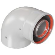 Отвод промежуточный раструбный ROMMER 90 гр. 60/100 (наружный диаметр мама/папа)