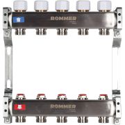 Коллектор из нержавеющей стали без расходомеров ROMMER 5 выходов