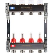 Коллектор из нержавеющей стали с расходомерами ROMMER 4 выхода