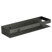 Полка для душа прямая 400 мм Lemark SHELF LINE из нерж. стали с крючками, графит