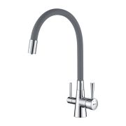 Смеситель Lemark Comfort LM3075C-Gray для кухни с гибким изливом, с подключением к фильтру с питьевой водой