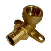 Угольник настенный с креплением ROMMER 20xG 3/4 для труб из сшитого полиэтилена аксиальный